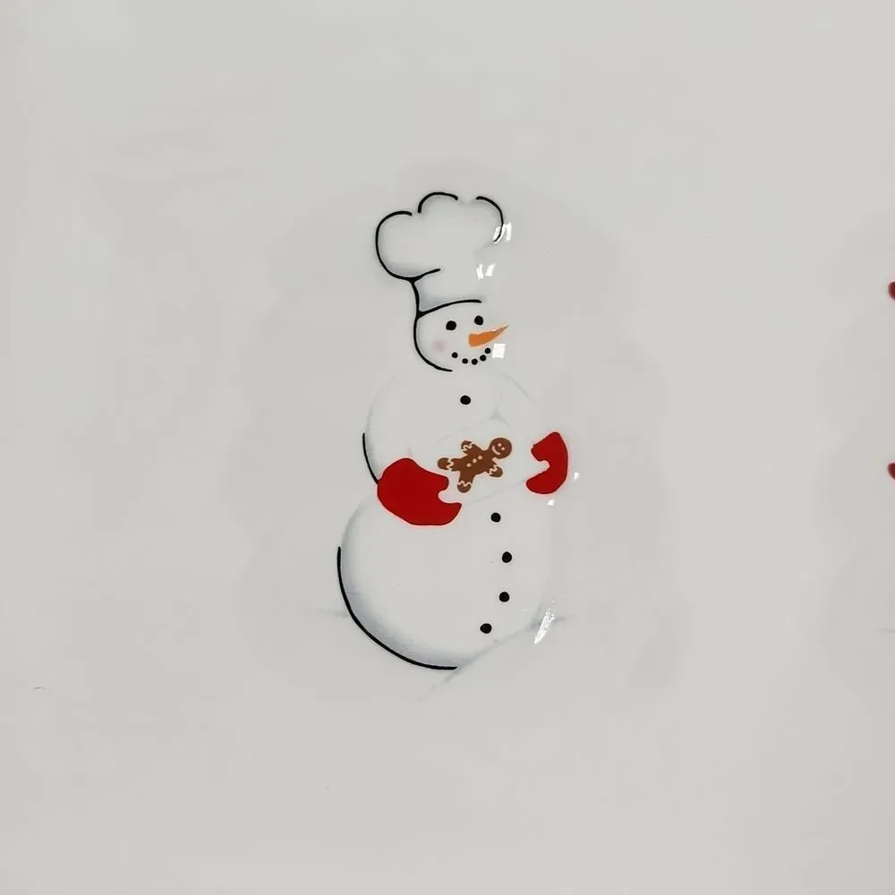 🔹️Williams Sonoma Ivory & Red Snowmen Chef Serving Platter